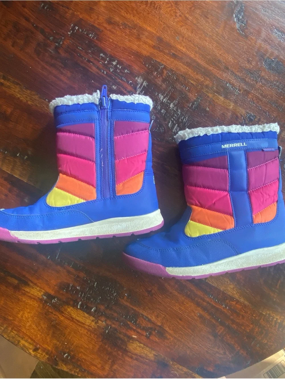 Merrell Kids Alpine Puffer Waterproof Boot youth 4 rainbow waterproof insulation